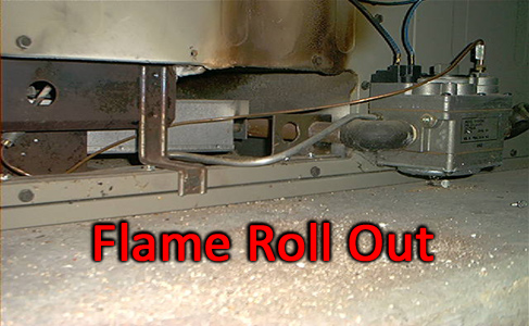 Yorba Linda heating and air conditioning. A flame roll out found during a heater tune up inspection